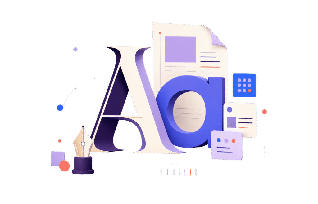 Playfair Display and Inter font pairing illustration combining elegant serif typography with clean modern sans-serif design elements.